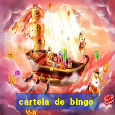 cartela de bingo cha de bebe